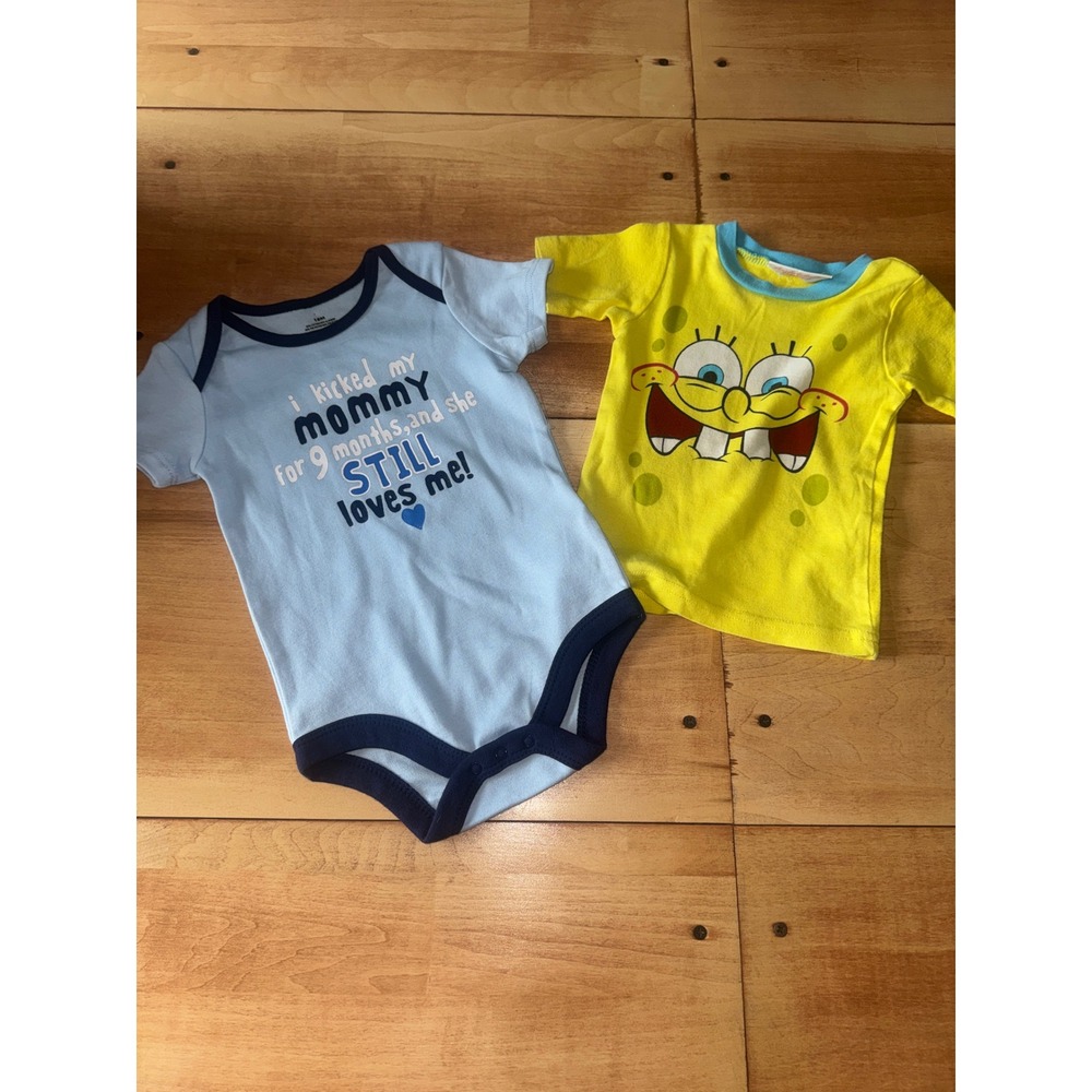 Kids Baby 18 Month Disney Spongebob Nickeloden Bodysuit Outfit Bundle